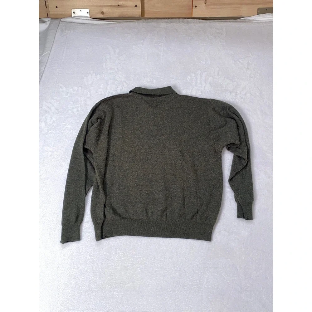Roeville Mens XXL Olive Green Long Sleeve Polo Sweater Made in Italy‎ Knit Top